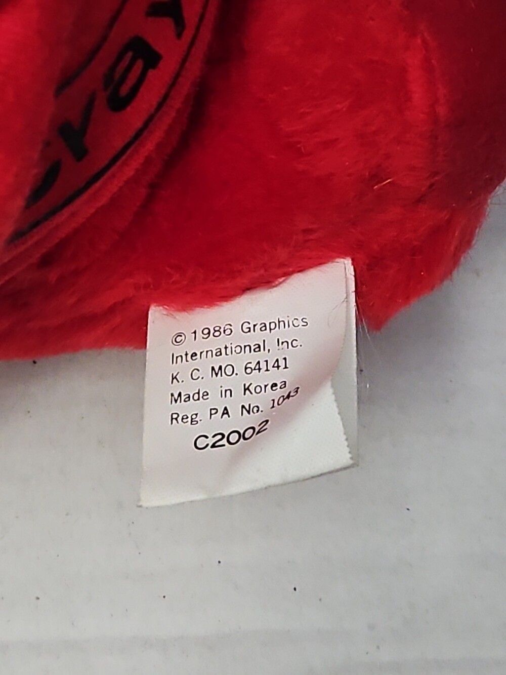 Vintage 1986 Crayola Teddy Bear Plush | Red Crayon Shirt | 7" Stuffed Animal | - Picture 16 of 16